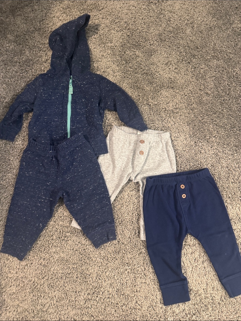 Carter's Navy & Heather Gray Toddler Jogger Pants Trio